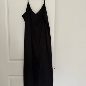 NEW The Drop women’s black satin strap Slip midi dress size XL
